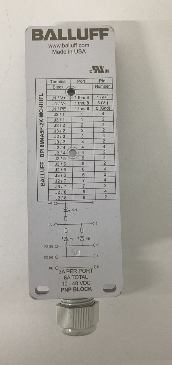 Balluff BPI-8M4A5P-2K-MC-HHFL 8-Port Junction Block BPI006R