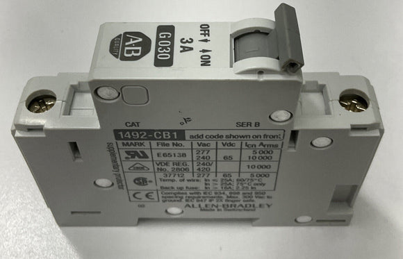 Allen-Bradley 1492-CB1G030 Ser. B Circuit Breaker 1-Pole 3 Amp