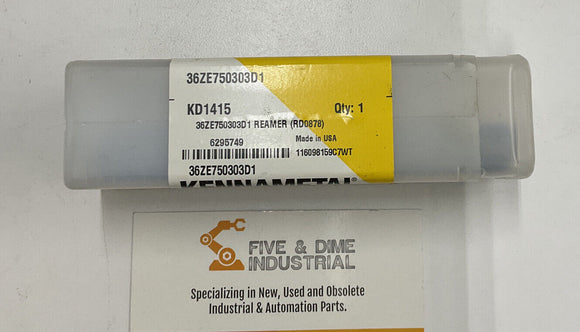 Kennametal KD1415 / 36ZE75030D1 Reamer w/ Coving Ports