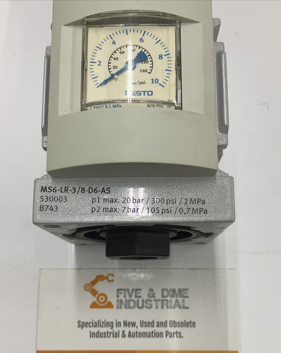 Festo MS6-LR-3/8-D6-AS Pressure Regulator 3/8 NPT