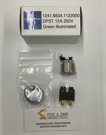 Schurter 1241.6834.1122000 Green Illuminated Dpst Switch 12A 250V