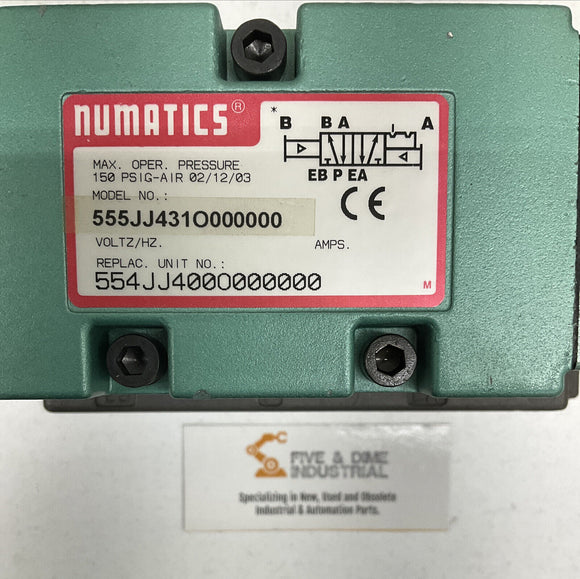 Numatics 554JJ431O000000 Air-Pilot Valve w/ Brace
