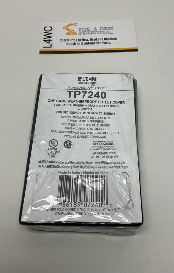 Eaton Crouse-Hinds TP7240 One Gang Weatherproof Outlet Cover