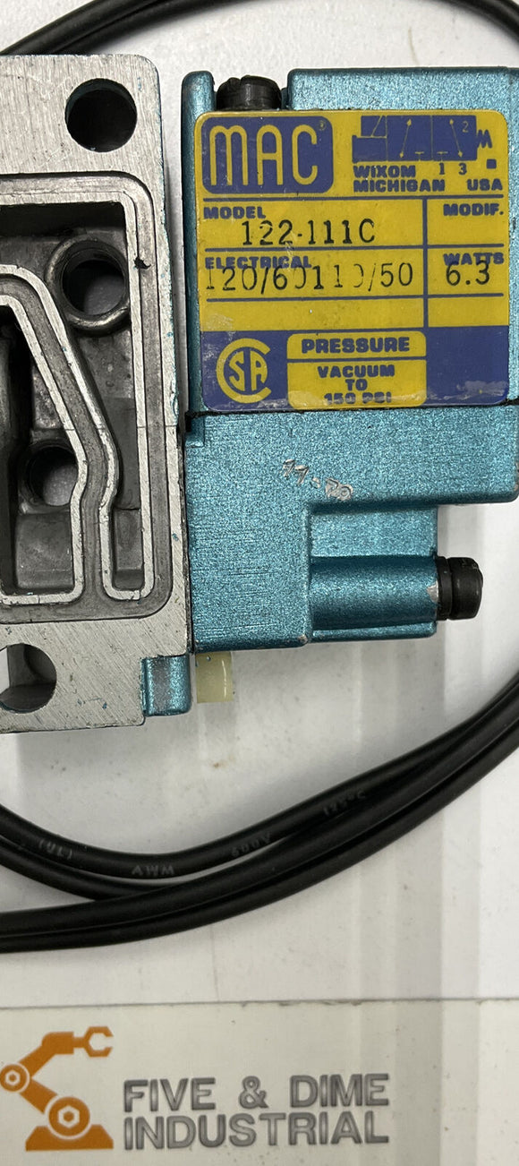 Mac 122-111C Solenoid Valve 150 PSI