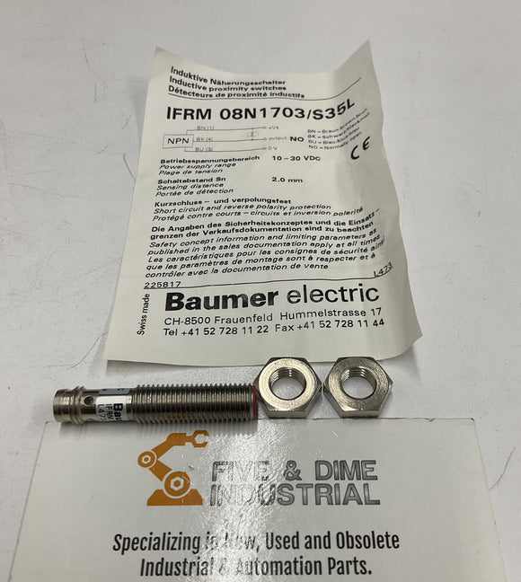 Baumer Electric IFRM-08N1703 / S35L Inductive Proximity Switch Sensor