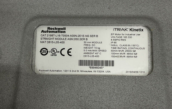 Allen Bradley iTrak Kinetix 2198T-L16-T0504-A00N-2E1E-NS Ser. B Module