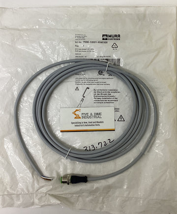 Murr 7000-12021-2240300 M12 Straight 3 Meter Cable