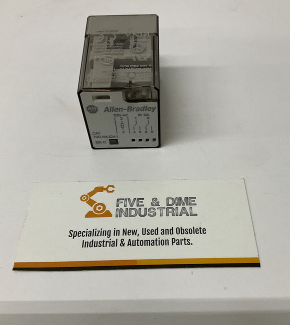 Allen Bradley 700-HA32A1  Ser. D 10A  DPDT Relay 120VAC Coil