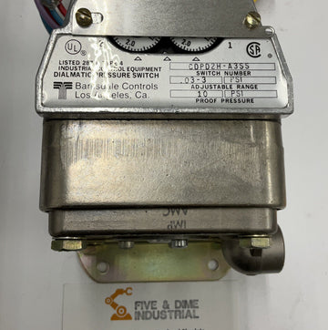 Barksdale Controls CDPD2H-A3SS Pressure Switch 10 Psi 287J Type 4 - 0