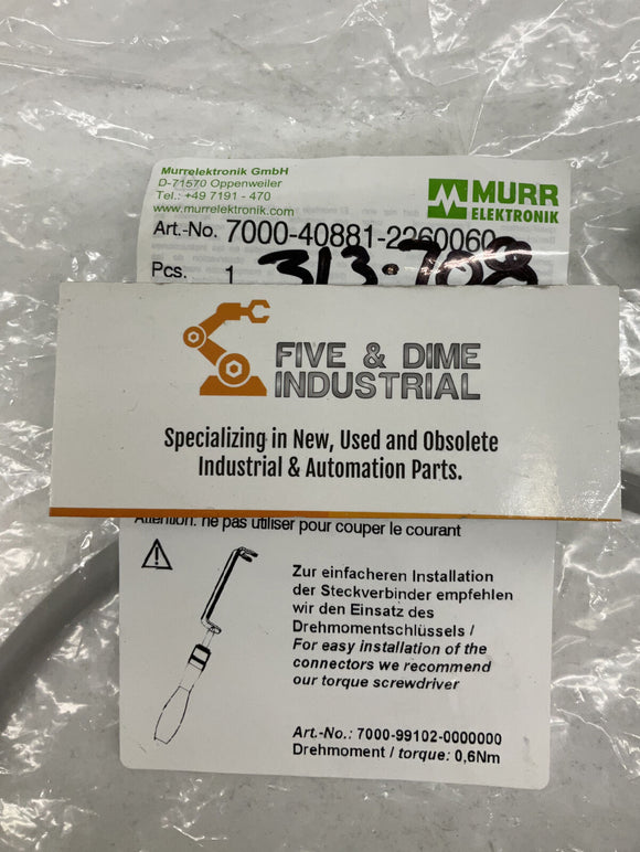 Murr Elektronik 7000-40881-2260060 Valve Plug M12 Male