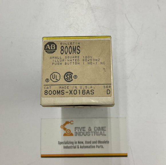 Allen Bradley 800MS-X016AS Small Square Illuminated Push Button