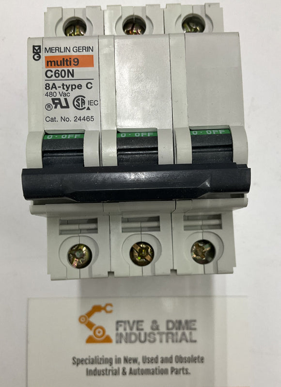 Square D MG24465 Supplementary Protector Merlin  Multi9 3-Pole 8 Amp