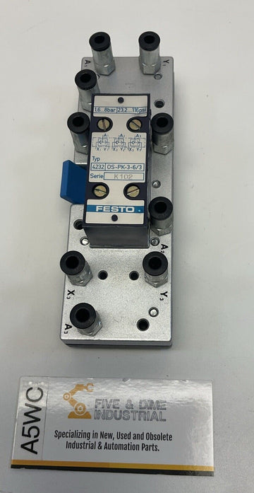 Festo 4232 0S-PK-3-6/3 Valve with Base 152882 D.S-PPV-0S-6/3