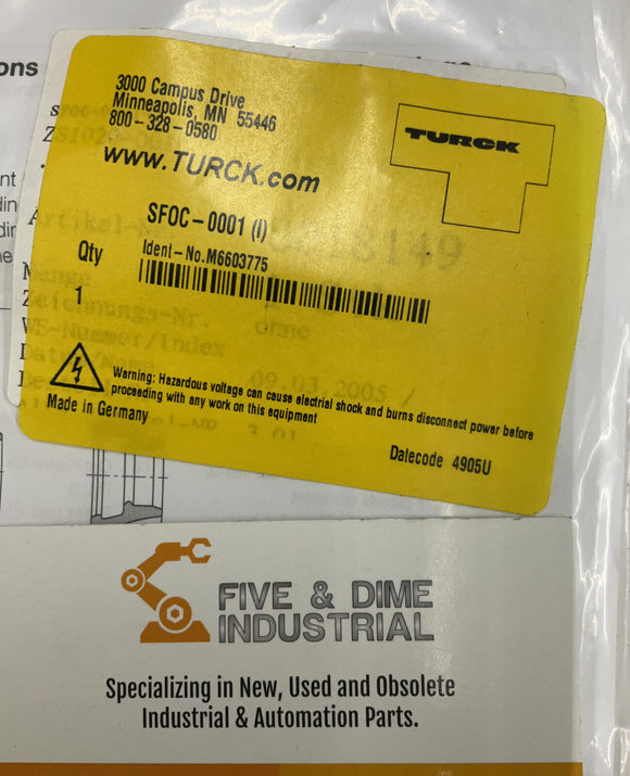 Turck SFOC-0001 Fiber Optic Connector M6603775