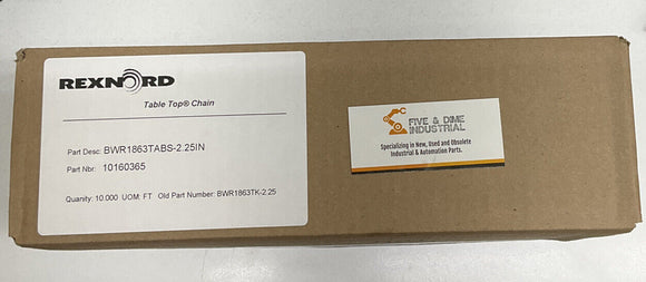 Rexnord 10160365 Table Top Chain BWR1863TABS-2.25IN