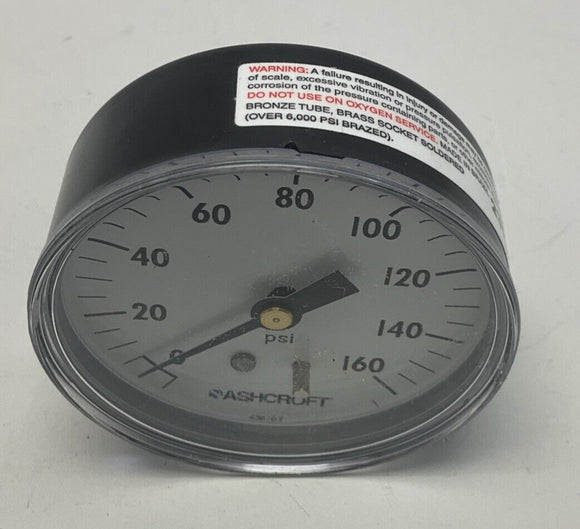 Ashcroft 25W1005-H-02B 2-1/2'' Steel Gauge 160 PSI, Brass Socket, 1/4'' NPT