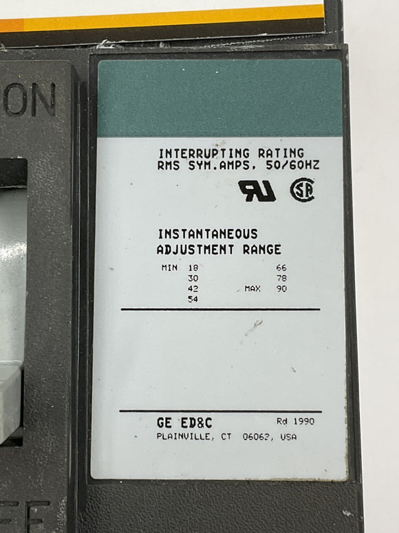 GE TEC36007 Mag-Break Circuit Breaker 7 Amp, 3-Pole, 600 Vac
