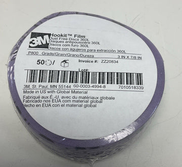 3M 360L Hookit Sanding Disc P800 3 X 7/8. Package of 50 - 0