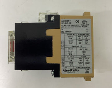 Allen Bradley 700-P000A1 Control Relay Ser. D 115V Coil - 0