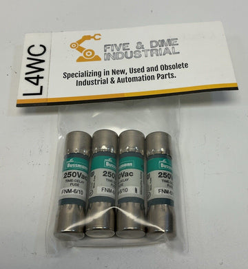 Bussmann FNM-6/10 Time Delay 6/10 Amp 250VAC Lot of 4