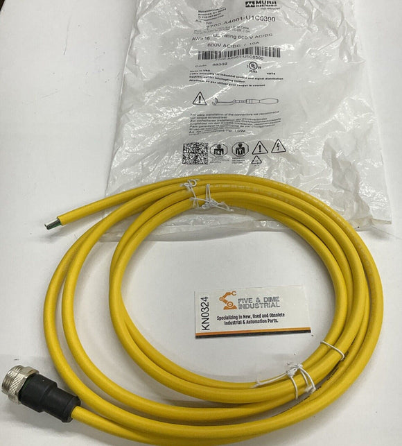 Murr 7700-A4001-U1C0300 7/8 Mini Male Single-End 4-Pole 3-Meter Cable
