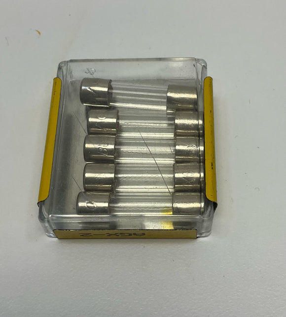 Cooper Bussmann  AGX-2 Glass Fuses 125/250 VAC 2-Amp 5-Pack