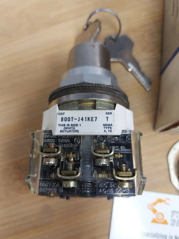 Allen Bradley 800T-J41KE7B Keyed Selector Switch 3 Pos. Ser. T - 0