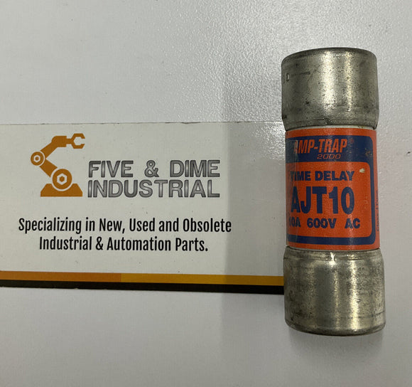 Amp-Trap AJT10 Lot of (3)  Fuse Dual Element Time Delay 10A 600V