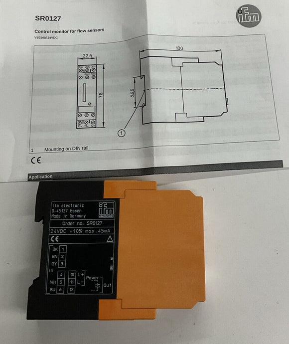 IFM Efector SR0127 Control Monitor 24VDC D-45127