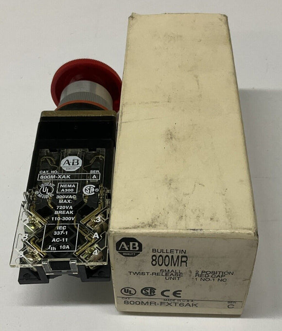 Allen Bradley 800MR-FXT6AK Red Small Twist-Release Switch