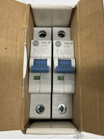 Allen Bradley 1492-SPM1C040 4 Amp Circuit Breakers. Box of (2) - 0
