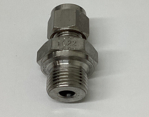 Parker M8MSC3/8R-316 Stainless 8MM to A-Lock Male Fitting