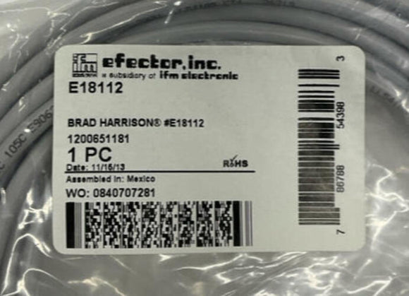 IFM Efector E18112 M12 90° Female Single End Cable 4-Wire 5-Meters