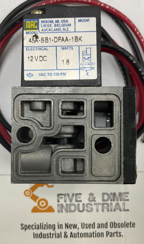 Mac 45A-SB1-DFAA-1BK Solenoid Valve 3 Way 12 VDC
