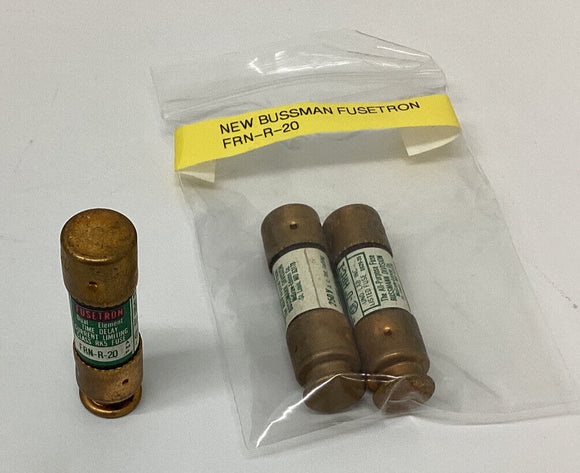 Bussmann Fusetron FRN-R-20 Fuses 20A 250V Fuses Class RKS Lot of 3
