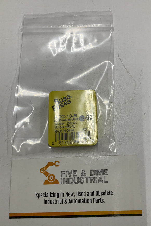 Buss Bussmann AGC-10-R Fuses Box of 5