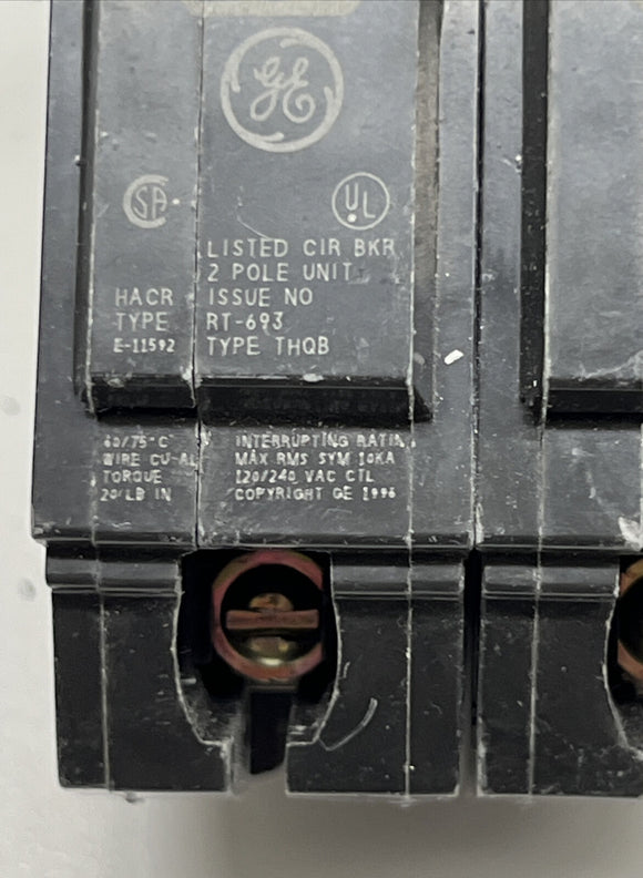 General Electric E-11592 RT-690 THQB 2-Pole 20A Circuit Breaker