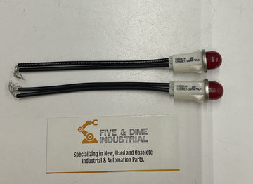 VCC Lot of 2 1050A1 / 18M7892 Red Wired 125 Vac Snap in Lamp