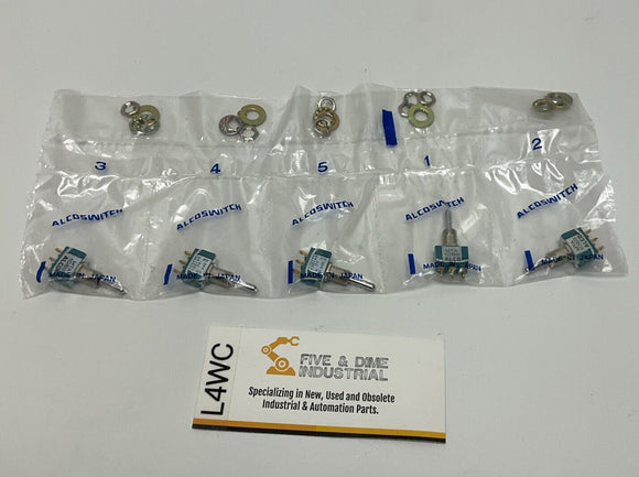 Alco MTA-106G Lot of 5 Momentary On-Off-On Switch 6A 125V / 3A 250V