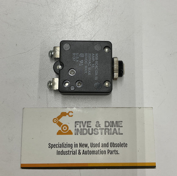 Potter & Brumfield W58-XC4C12A-15 Circuit Breaker 15 Amp 250 VAC 50 VDC