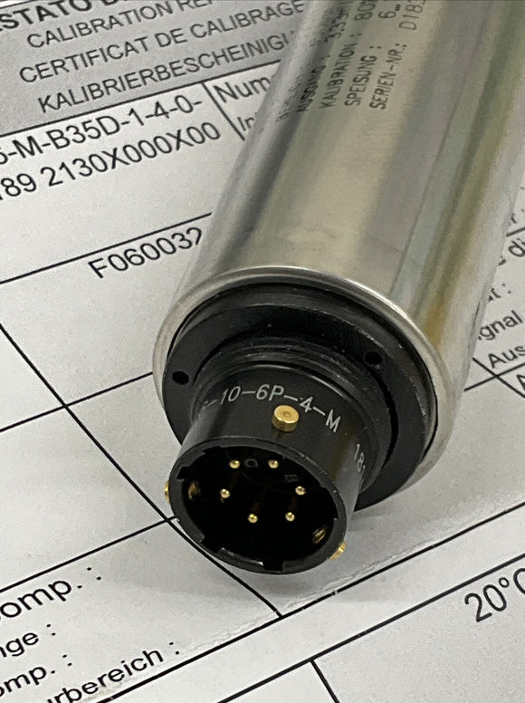 Nordson 7050076 Pressure Sensor w/ Calibration Record