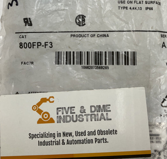 Allen Bradley 800FP-F3 Flush Push Button Green