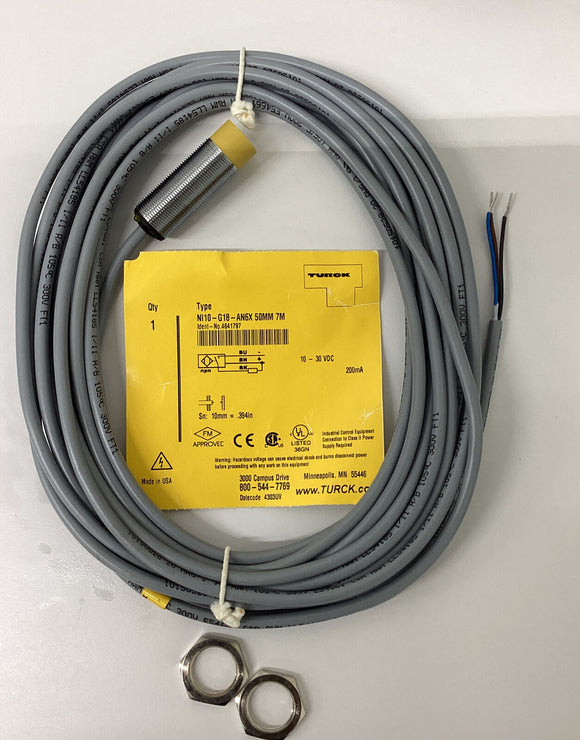 Turck Ni10-G18-ANGX 50MM-7M Proximity Sensor 10-30VDC