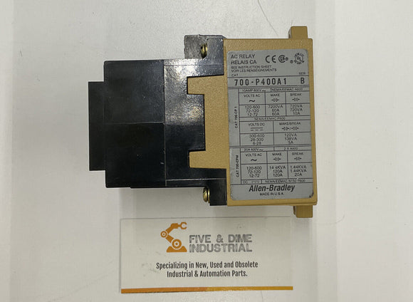 Allen Bradley 700-P400A1 Ser. B Control Relay 4-Pole