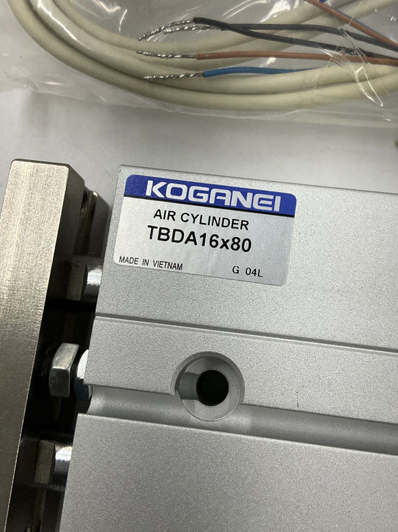 Koganei TBDA16x80 Twin-Rod Air Cylinder w/ Reed Sensors / Switches