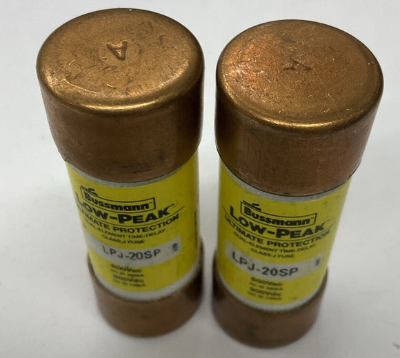 Bussmann LPJ-20SP Low Peak Class J Fuses Lot of 2