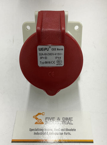 Weipu 5818 Panel Mount 3-Pin Industrial Socket Waterproof - 0