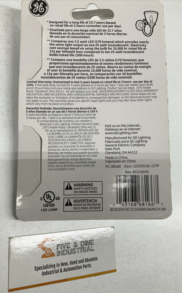GE Led Light Bulbs LED3DCAC-C/TP Energy Smart 25 Watt Dimmable