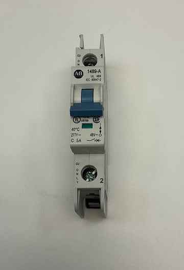 Allen Bradley  1489-A1C050 Circuit Breaker 5-Amp Din Mount  277 VAC 48 VDC - 0