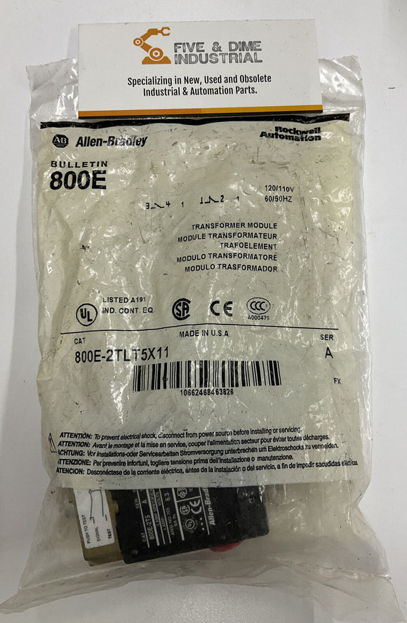 Allen Bradley 800E-2TLT5X11 Transformer Module  Ser A.